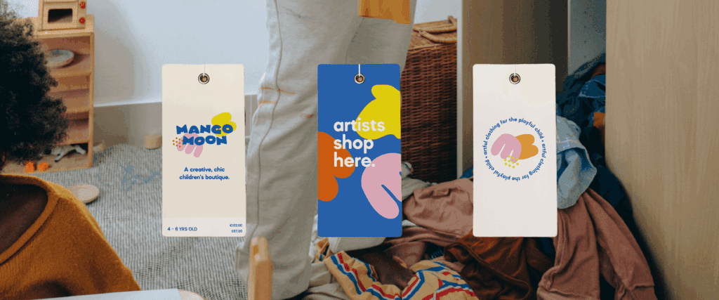 logo variations on Mango Moon product tags