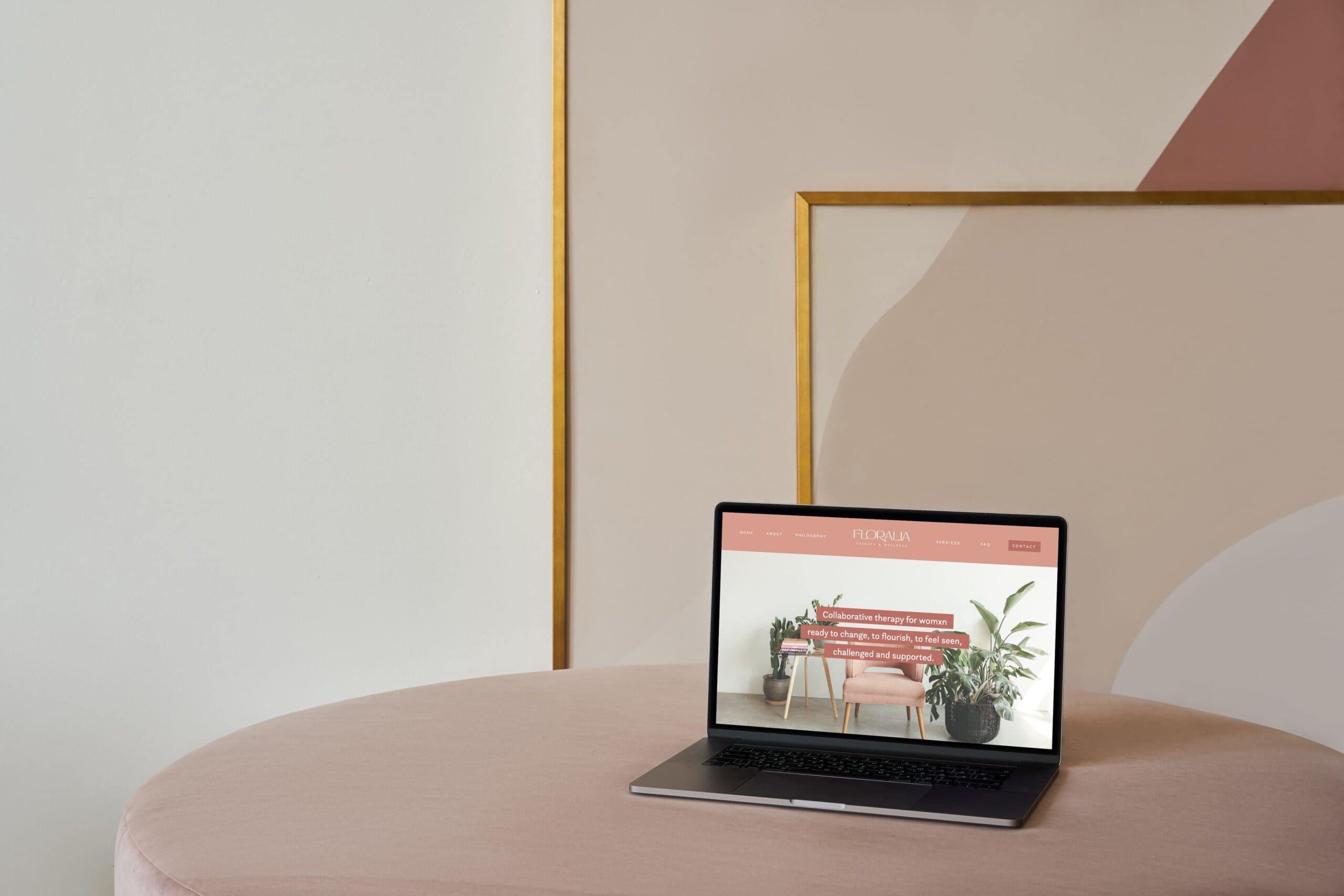 therapist logo and website mockup